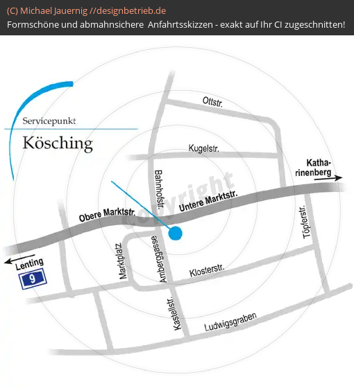 Anfahrtsskizzen erstellen / Anfahrtsskizze Kösching   Löwenstein Medical GmbH & Co. KG