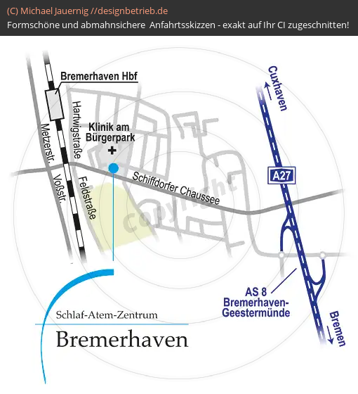 Anfahrtsskizzen erstellen / Anfahrtsskizze Bremerhaven   Löwenstein Medical GmbH & Co. KG