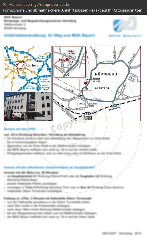 Anfahrtsskizzen erstellen / Anfahrtsskizze Nürnberg   MDK Bayern
