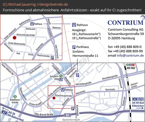 Anfahrtsskizzen erstellen / Anfahrtsskizze Hamburg Schauenburgerstraße   Contrium Consulting AG