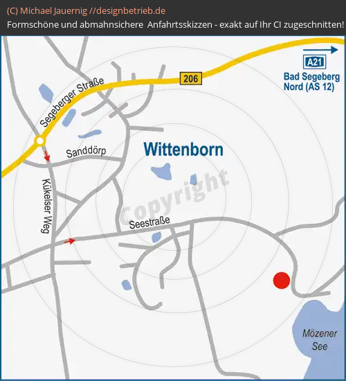 Anfahrtsskizzen erstellen / Anfahrtsskizze Wittenborn (Detailkarte)   Gut Oehe