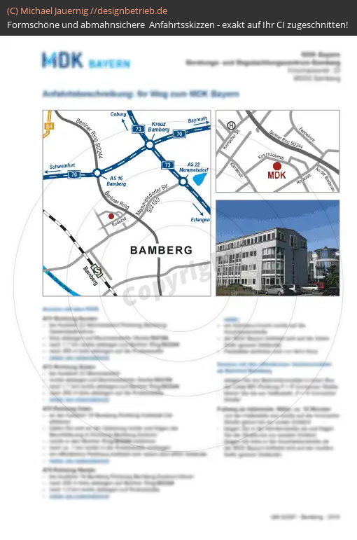 Anfahrtsskizzen erstellen / Anfahrtsskizze Bamberg   MDK Bayern
