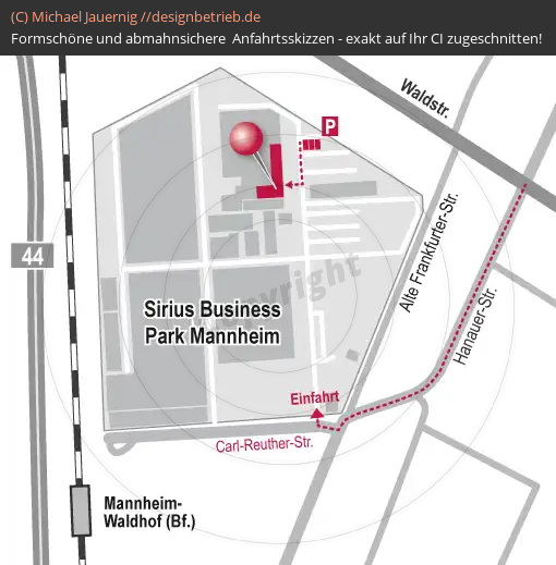 Anfahrtsskizzen erstellen / Anfahrtsskizze Mannheim Business Sirius Park (Gebäudeplan)   ADVICO Partner Rhein-Neckar
