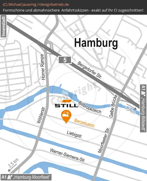 Anfahrtsskizzen erstellen / Anfahrtsskizze Hamburg Detailskizze   STILL GmbH