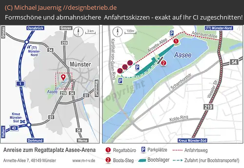 Anfahrtsskizzen erstellen / Anfahrtsskizze Aasee Münster   Münsteraner Regattaverein e.V.