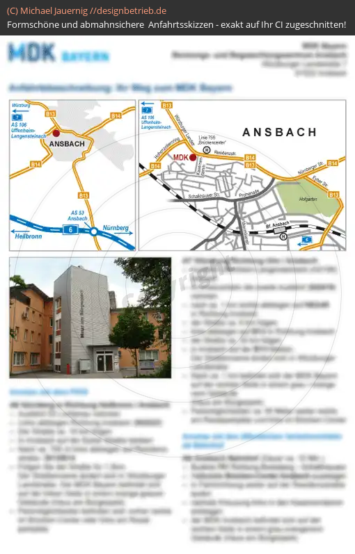 Anfahrtsskizzen erstellen / Anfahrtsskizze Ansbach   MDK Bayern