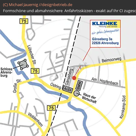Anfahrtsskizzen erstellen / Anfahrtsskizze Ahrensburg   Kleinke GmbH