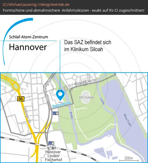 Anfahrtsskizzen erstellen / Anfahrtsskizze Hannover   Schlaf-Atem-Zentrum | Löwenstein Medical GmbH & Co. KG