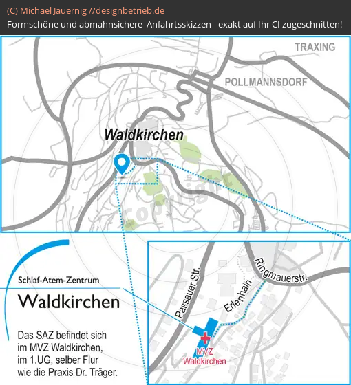 Anfahrtsskizzen erstellen / Anfahrtsskizze Waldkirchen Erlenhain   Schlaf-Atem-Zentrum | Löwenstein Medical GmbH & Co. KG