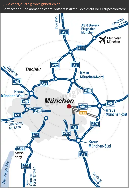 Anfahrtsskizzen erstellen / Anfahrtsskizze München   Übersichtskarte | LÖNNER MARKETING